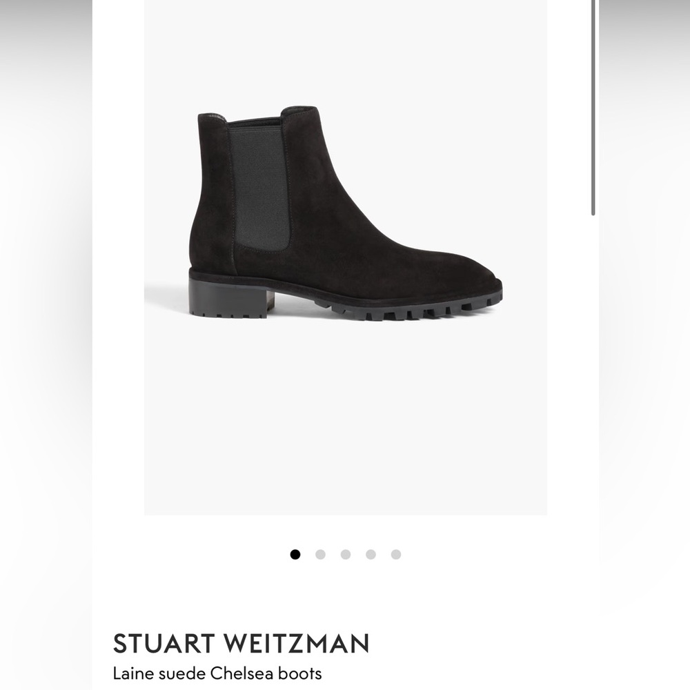 Stuart Weitzman Black Suede Chelsea Boots - size 7 (37.5)